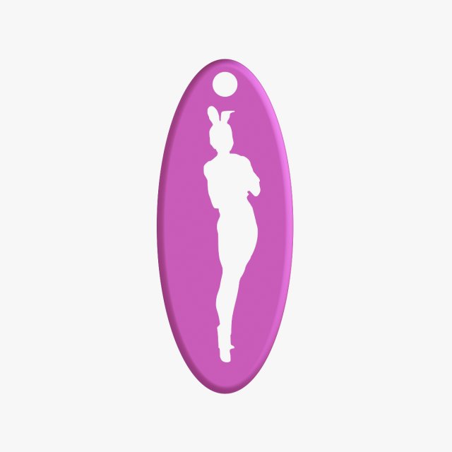 Playboy keychain 3D प्रिंट मॉडल .c4d .max .obj .3ds .fbx .stl .blend 
