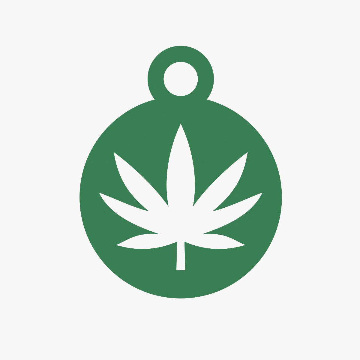 cannabis symbol keychain 3D Print Model .c4d .max .obj .3ds .fbx .stl .blend