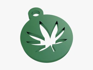 cannabis symbol keychain 3D Print Model