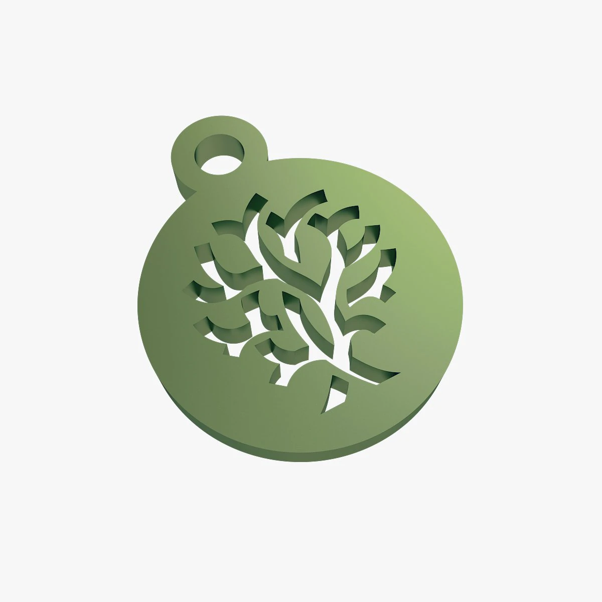 tree symbol keychain 3D Print Model .c4d .max .obj .3ds .fbx .stl .blend 