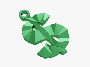 Schl&uuml;sselanh&auml;nger mit Dollarzeichen 3D Druckmodell