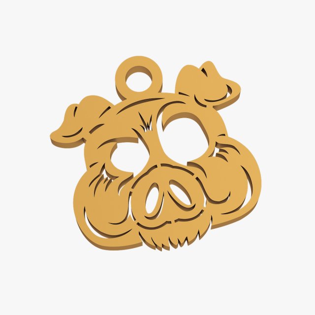 pig muzzle trinket 3D Print Model .c4d .max .obj .3ds .fbx .stl .blend 