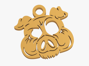 pig muzzle trinket 3D Print Model