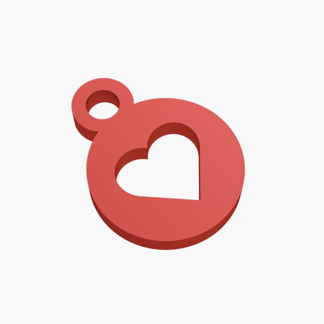 heart keychain 3D-printmodel .c4d .max .obj .3ds .fbx .stl .blend 