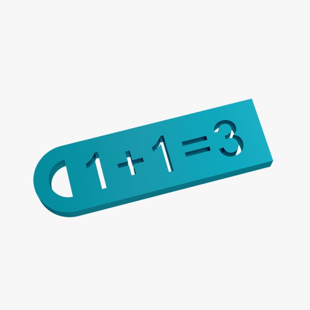 keychain one plus one 3D प्रिंट मॉडल .c4d .max .obj .3ds .fbx .stl .blend 