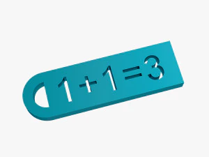 keychain one plus one 3D Print Model