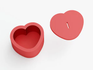 Heart coin box 3D Print Model