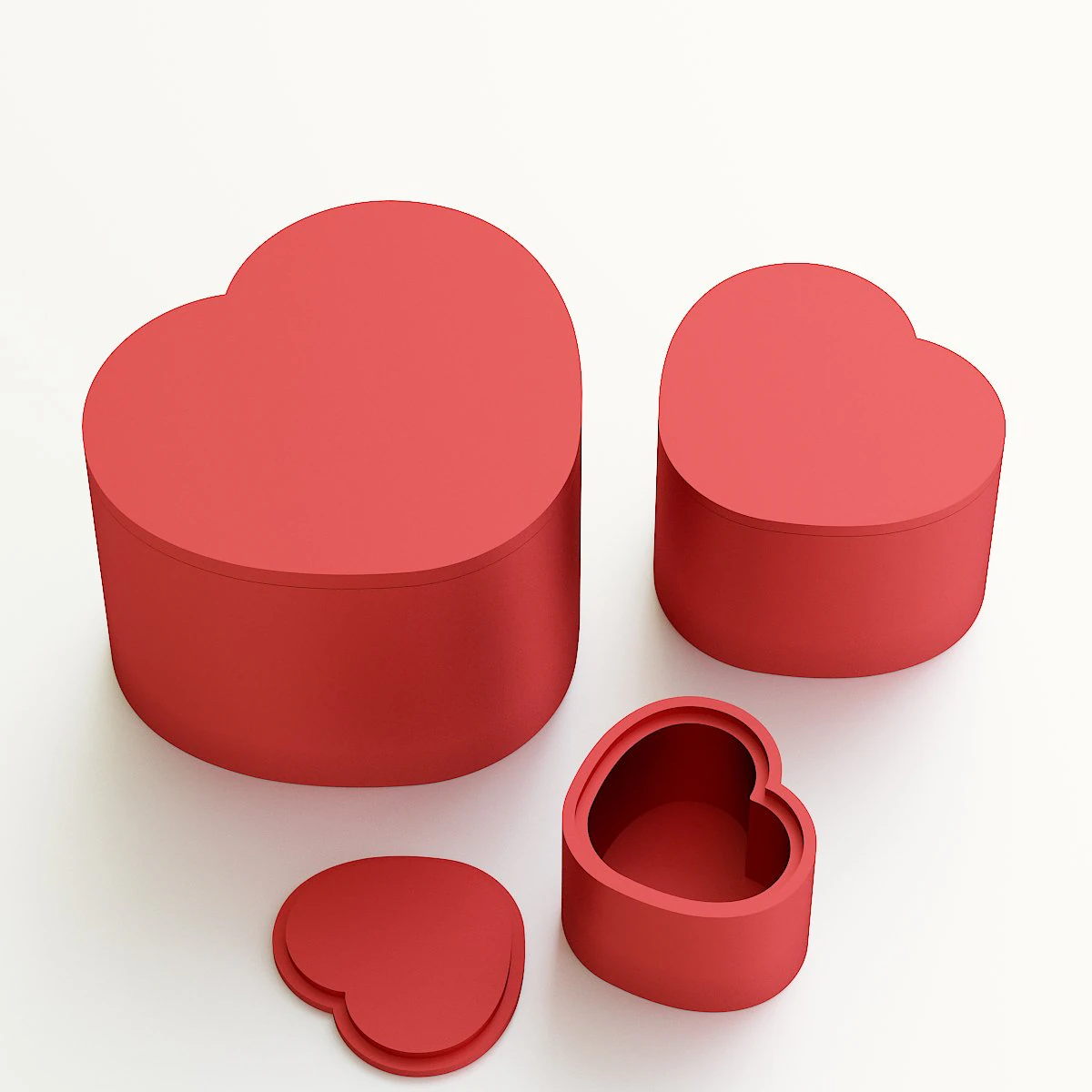 Heart box for gift 3D Print Model .c4d .max .obj .3ds .fbx .stl .blend 