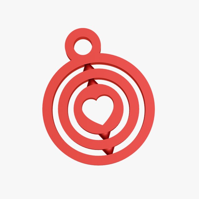 Heart symbol keychain 3D Print Model .c4d .max .obj .3ds .fbx .stl .blend
