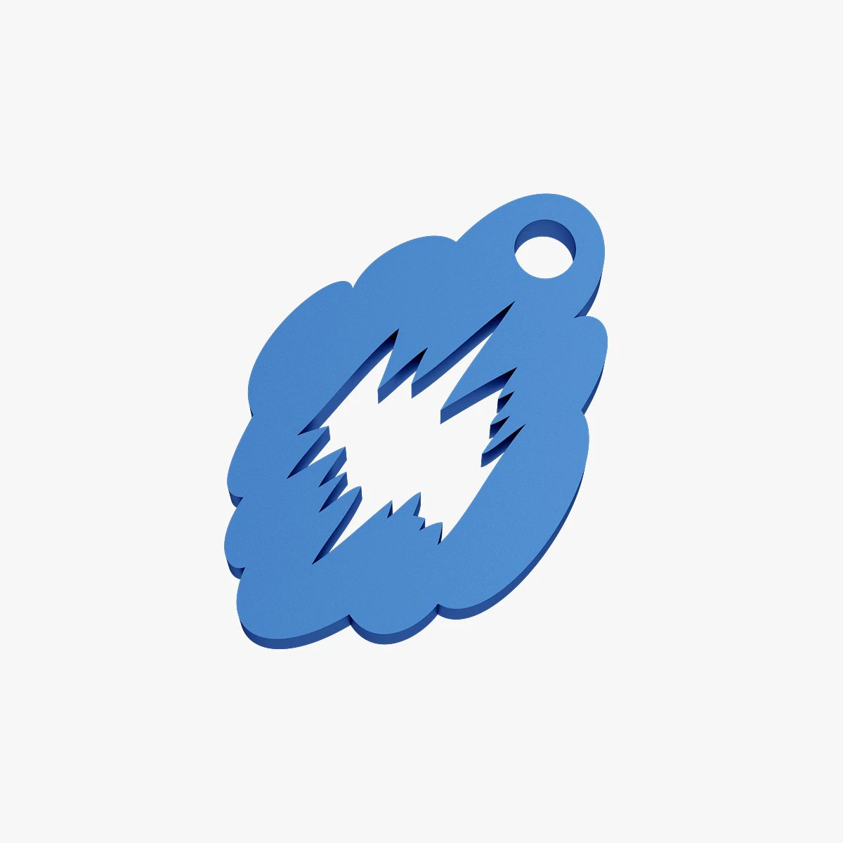 thundercloud keychain 3D Print Model .c4d .max .obj .3ds .fbx .stl .blend 