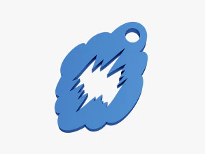 fırtına bulutu anahtarlık 3D Baskı Modeli