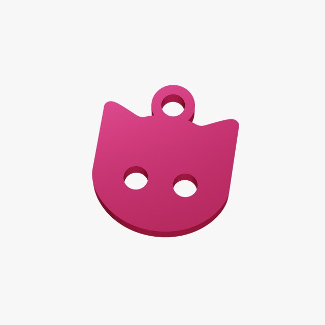 cat face trinket 3D Model .c4d .max .obj .3ds .fbx .stl .blend 