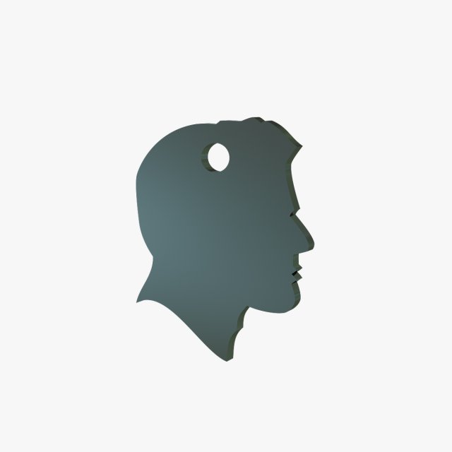 head in profile keychain Model 3D .c4d .max .obj .3ds .fbx .stl .blend 
