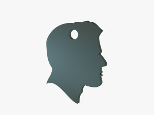 head in profile keychain Modelo 3D