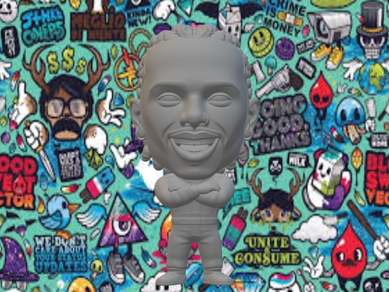 Lewis hamilton cartoon figures 3D Druckmodell .c4d .max .obj .3ds .fbx .stl .blend