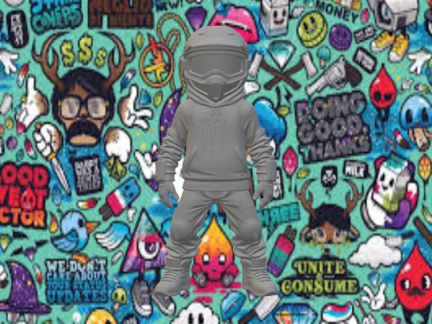 मोटोक्रॉस सवार 3D प्रिंट मॉडल