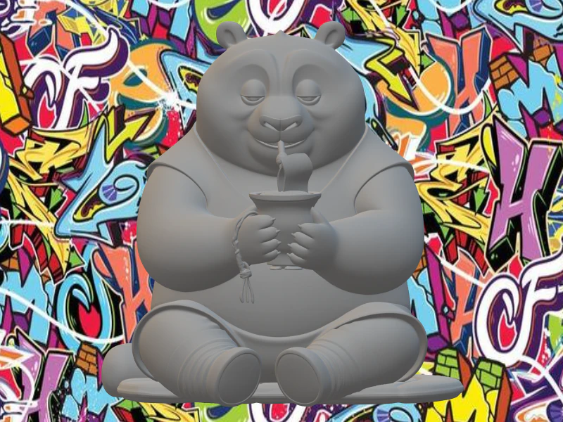 Panda gaucho 3D Print Model .c4d .max .obj .3ds .fbx .stl .blend 