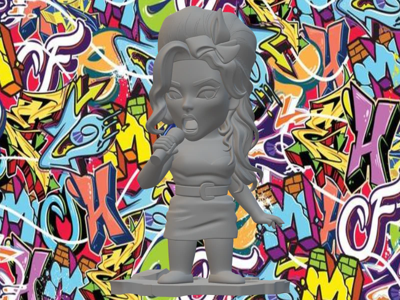 Amy Winehouse 3D Baskı Modeli .c4d .max .obj .3ds .fbx .stl .blend 
