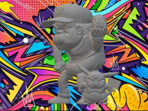 古いアッシュケッチャム 3Dプリントモデル