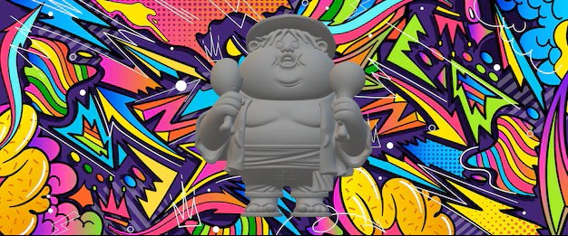 One piece fat 3D Print Model .c4d .max .obj .3ds .fbx .stl .blend
