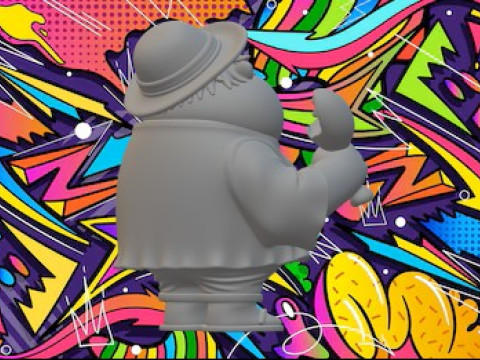 Eén stuk vet 3D printmodel