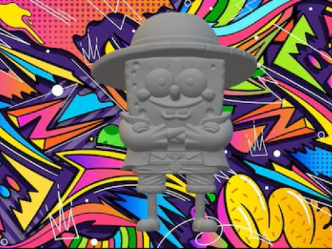 SpongeBob uit één stuk 3D printmodel