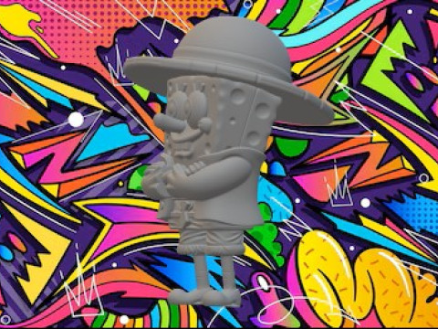 SpongeBob uit één stuk 3D printmodel