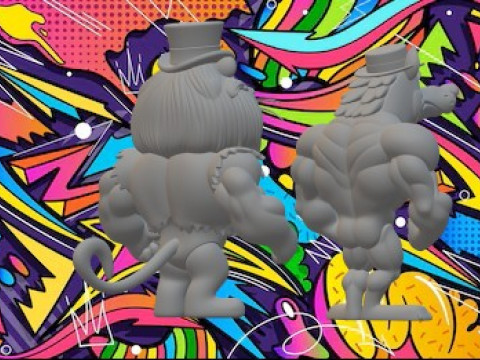 Lippy the Lion and Hardy Har Har workout warrior 3D Print Model