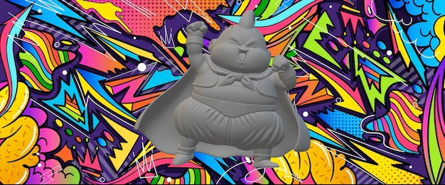 魔人ブー 3Dプリントモデル .c4d .max .obj .3ds .fbx .stl .blend