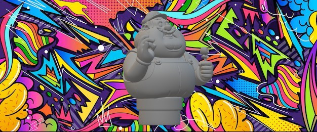 मोटा मारियो 3D प्रिंट मॉडल .c4d .max .obj .3ds .fbx .stl .blend 