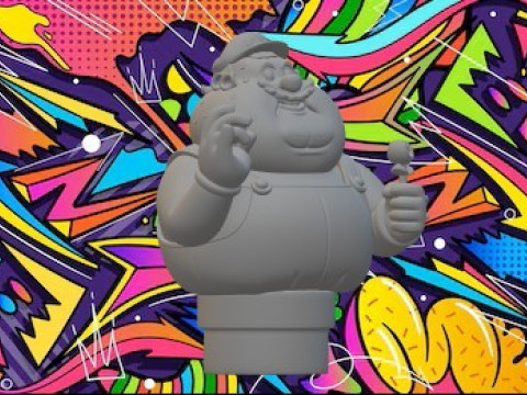 मोटा मारियो 3D प्रिंट मॉडल