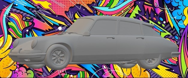 Retrowizja Porsche Panamera Model do druku 3D .c4d .max .obj .3ds .fbx .stl .blend 