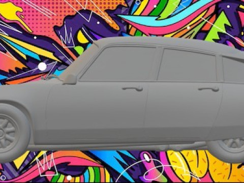 Retrowizja Porsche Panamera Model do druku 3D