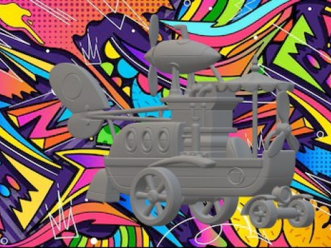 Pat afwachting van Wacky Races 3D printmodel