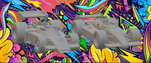 Indy car 3D Print Model .c4d .max .obj .3ds .fbx .stl .blend