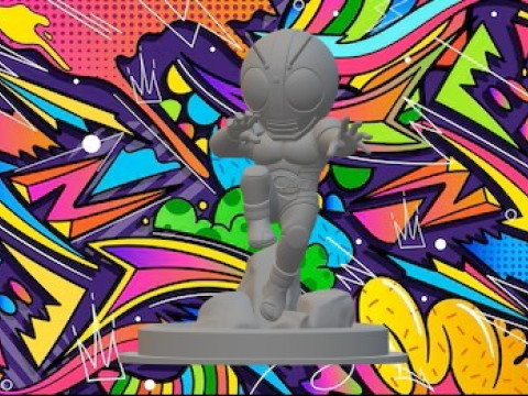 Pengendara Kamen Model Cetak 3D