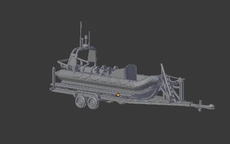 Trailer and boat 3D Print Model .c4d .max .obj .3ds .fbx .stl .blend 