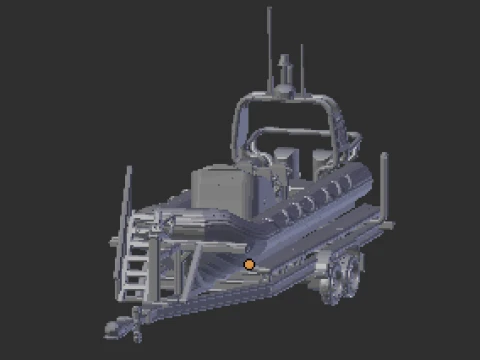 Trailer and boat 3D Print Model
