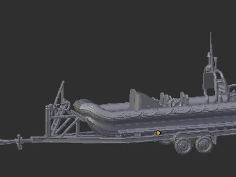 Trailer and boat 3D Print Model