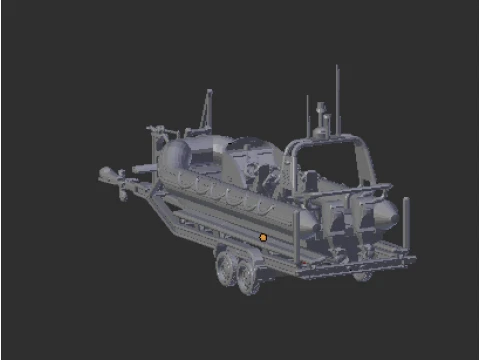 Trailer and boat 3D Print Model