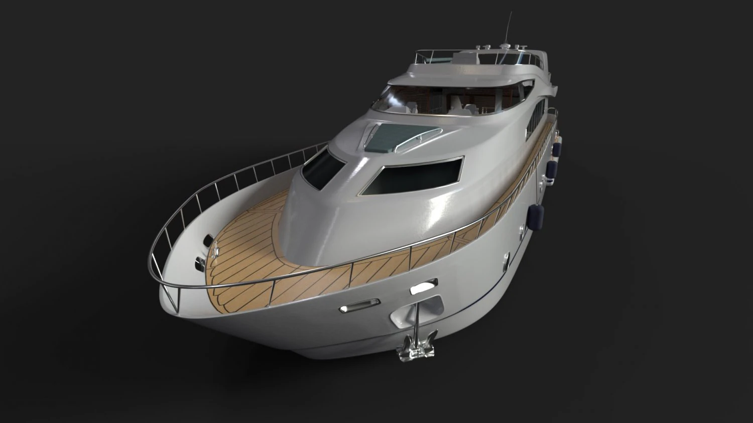 luxury yacht 3D Model .c4d .max .obj .3ds .fbx .stl .blend 