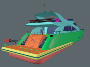 luxury yacht 3D Model