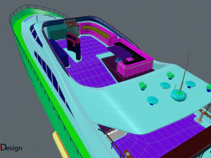 luxury yacht 3D Model