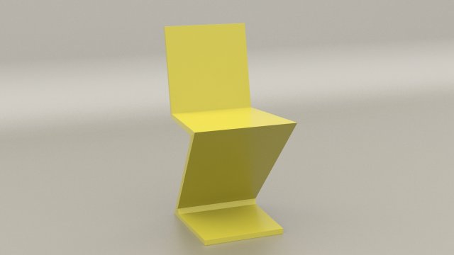 zigzag chair by gerrit thomas rietveld 3D 模型 .c4d .max .obj .3ds .fbx .stl .blend 