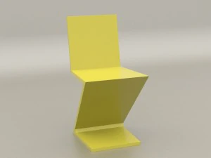 cadeira em ziguezague de Gerrit Thomas Rietveld Modelo 3D