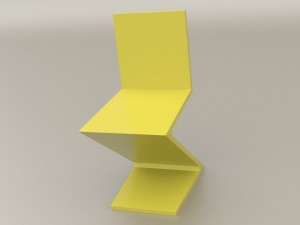 zigzag chair by gerrit thomas rietveld 3D 模型