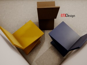 zigzag chair by gerrit thomas rietveld 3D 模型