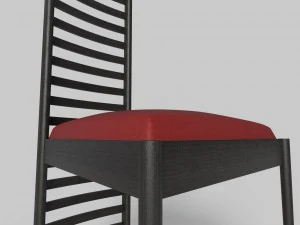silla de la casa de la colina de charles rennie mackintosh Modelo 3D