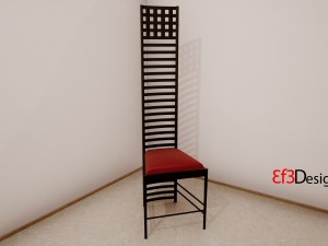hill house chair by charles rennie mackintosh Modelo 3D
