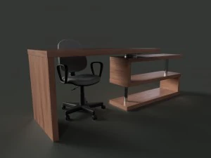 escritorio y silla de oficina Modelo 3D